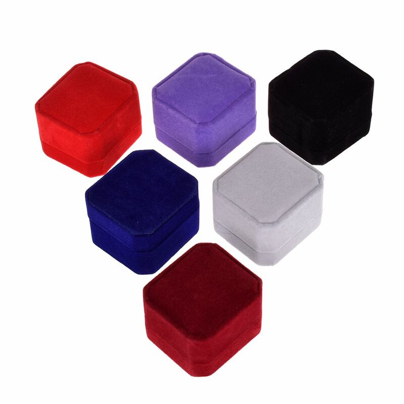 Velvet Jewelry Earring Ring Display Storage Organizer Square Box Case Gift for Loading Small Jewelry Box Rings Accessories