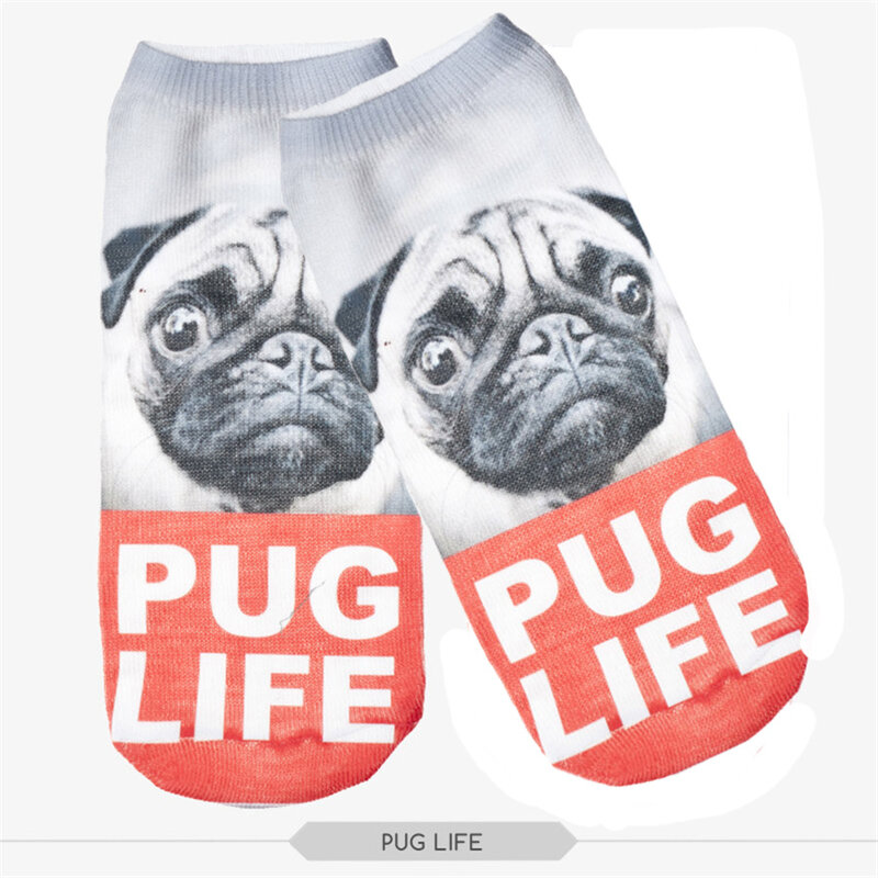 วิ่งเจี๊ยบ Pug Life พิมพ์น่ารักถุงเท้าผู้หญิงขายส่ง,ถุงเท้าข้อเท้าสตรีข้อเท้า Boot Boit,ถุงเท้าผู้หญ...