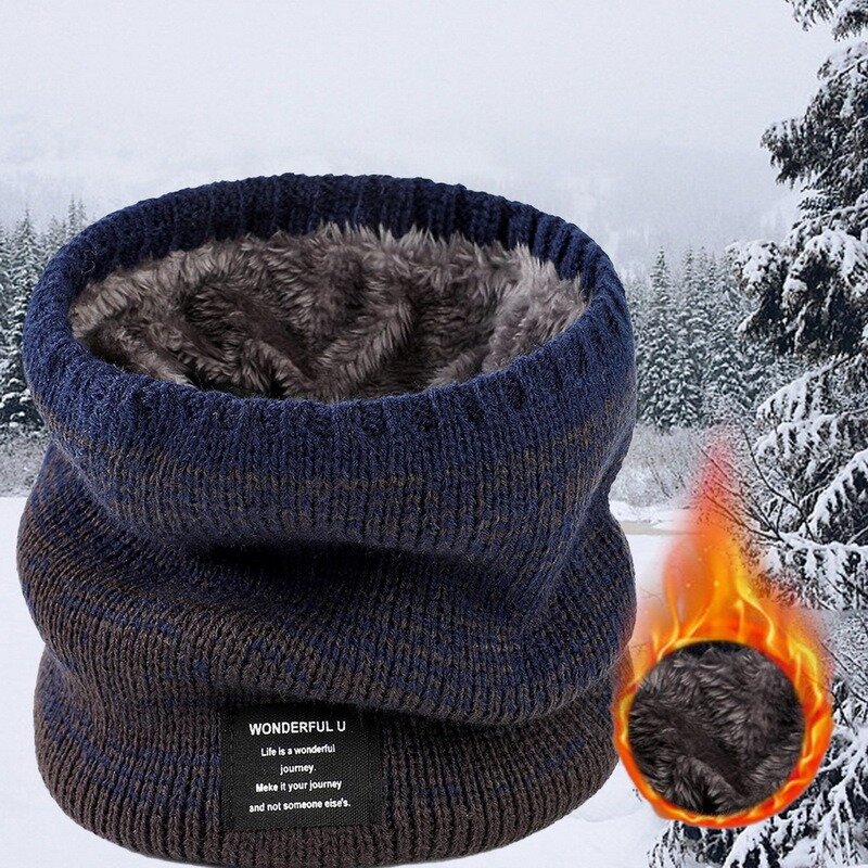 2021 nuova sciarpa al collo inverno donna uomo solido colletto lavorato a maglia spessa calda anelli vellutati sciarpe silenziatore Allmatch di alta qualità