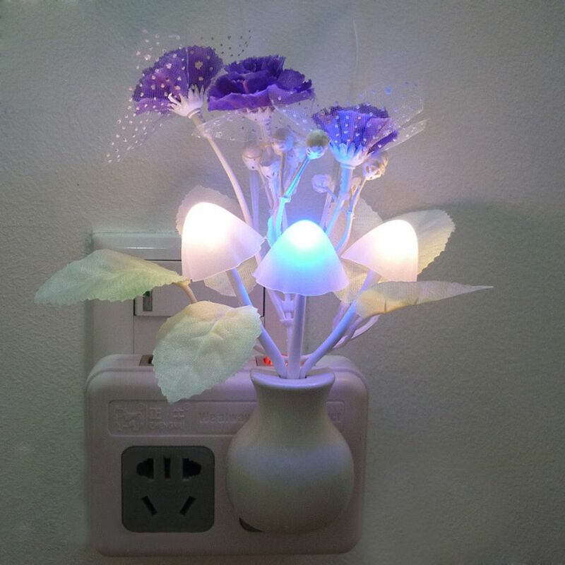 Cogumelo Indução LED Cogumelo Lâmpada, Novidade Night Light, US Plug, Indução, Luminaria Lâmpada, 3 LED, 220V