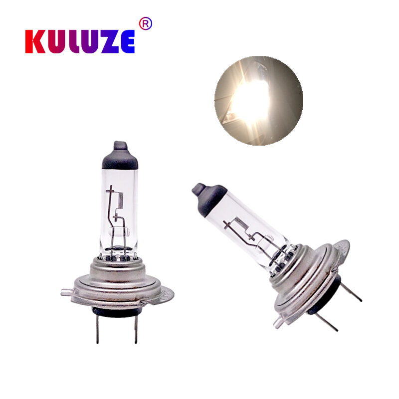 2 Pcs H7 55W 12V Quartz Headlight Halogen Bulb 3200k Px26d Fog Lamp Parking Clear Car Styling Light Source