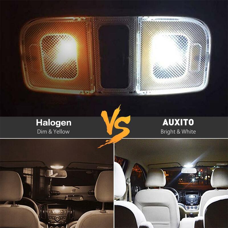 AUXITO-bombilla LED Canbus sin Error para Interior de coche, lámpara de señal LED 194 para mercedes-bens, Bmw, Audi, Ford 6000K, 12V, 10 piezas, W5W, T10