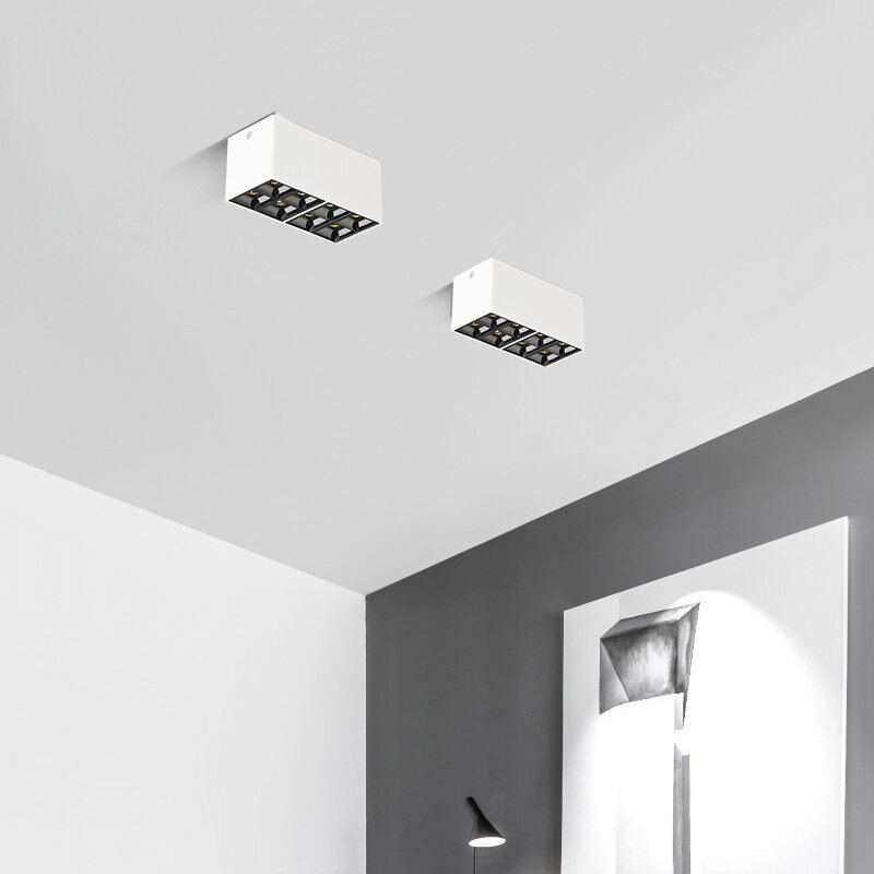 ในร่ม LED Downlight สแควร์พื้นผิวดาวน์ไลท์ Home ห้องนอนห้องนั่งเล่น Corridor Decor โคมไฟเพดานไฟ