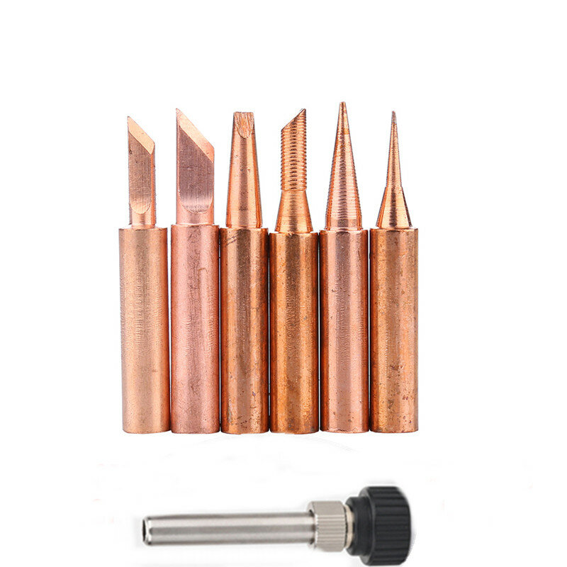 Punta de soldador de cobre puro no magnético 900M-T para estación de soldadura Hakko 936, puntas de soldadura con carcasa de manga 936 907