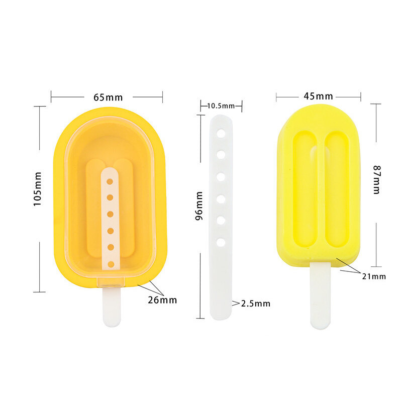 Molde de silicona para helado con cubierta, bandeja creativa para hacer helados, herramientas de cocina para accesorios del hogar