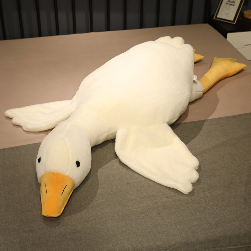 Big White Goose Plush Toy para crianças, boneca de pato gigante, pelúcia macia, travesseiro de dormir, almofada do sofá, presente de aniversário, 50-190cm