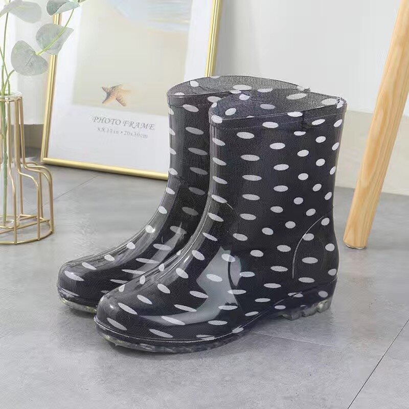 Botas de lluvia planas y transparentes para Mujer, zapatos impermeables de PVC para estudiantes, baratos, 2021