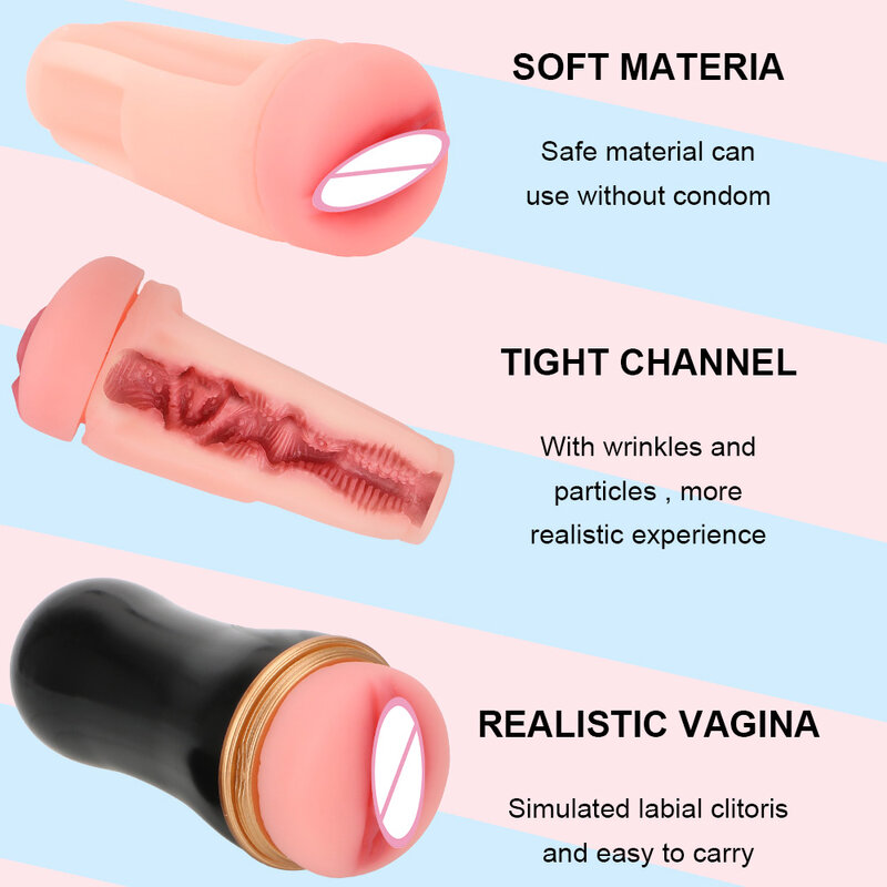 Masturbador Vaginal para hombres adultos, juguetes sexys, bomba de pene, glande, succión, artículos sexuales, Vagina Real, productos eróticos, 16cm