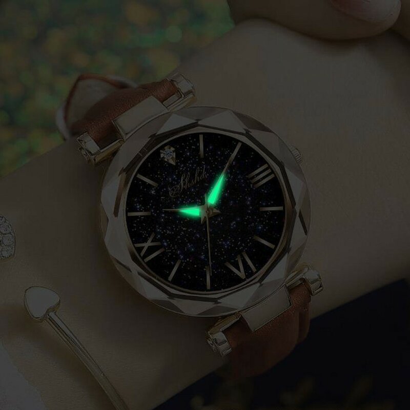 Zegarek Damski Unisex gwiazdy mały punkt matowy Zegarek na pasku panie przerywany rzymską skalą Zegarek Damski Reloj Mujer Zegarek Damski