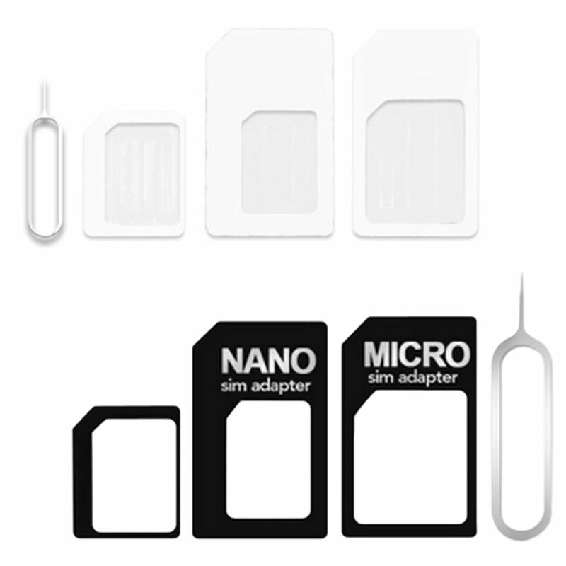 Nano SIM Card Adapter 4 in 1 Converter Kit to Micro/Standard for All Mobile Devices 2pcs