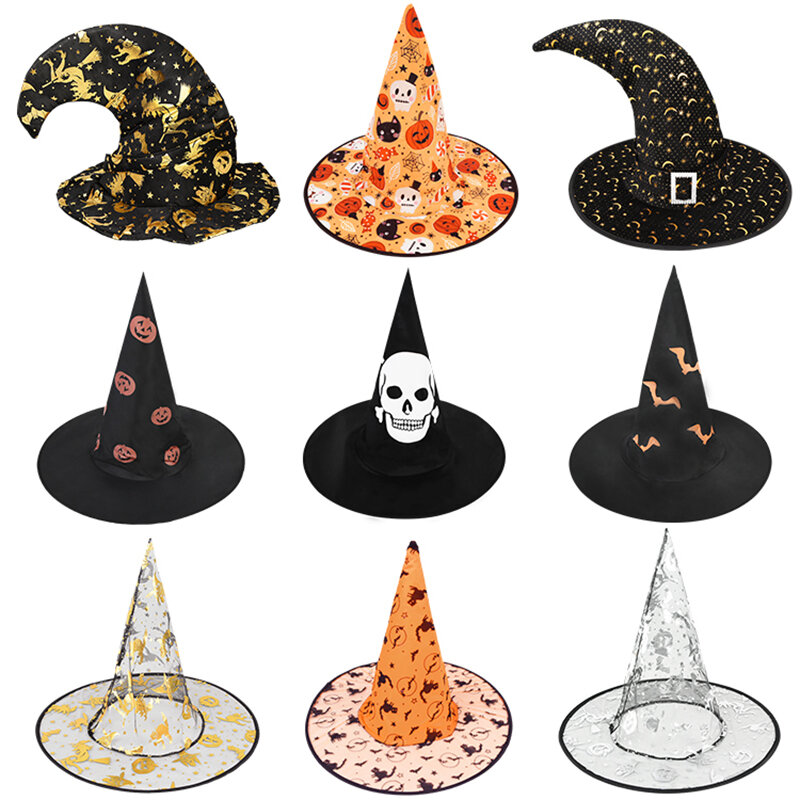Czarny pomarańczowy impreza z okazji Halloween kapelusz dzieci dorosłych dzieci czarownica kapelusz Cosplay kostium akcesoria Halloween wystrój dostaw