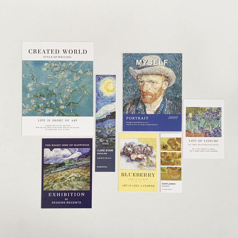 Ins Nordic – Séries de cartes postales artistiques rétro, lots de 7 cartes, peintures célèbres, accessoires pour bricolage créatif, cartes postales décoratives