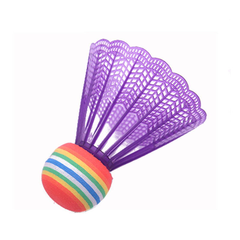 Bolas de badminton em eva, bolas de nylon transparentes e super fortes para crianças, 10 peças em pacote com cabeça de badminton, bola de arco-íris, uso interno e externo