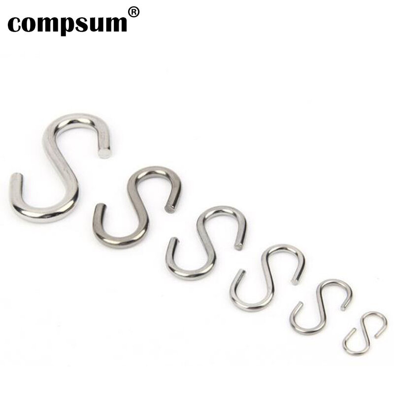 Крючок Compsum S-образный из нержавеющей стали для кухни, многофункциональные перила, крючки для спальни, держатель застежки крючков
