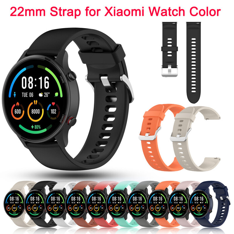 22mm Offizielle Silikon Ersetzen Straps für Xiaomi Mi Uhr Farbe Sport Edition band für Mi Uhr Farbe Armband Uhrenarmbänder correa
