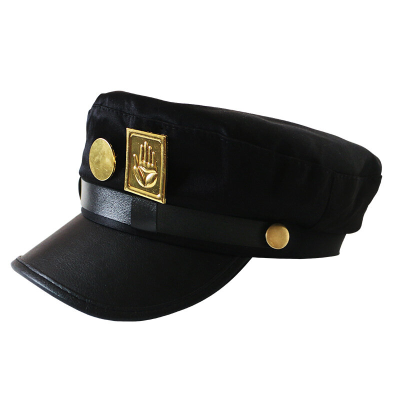 JoJo Kujo Jotaro Cosplay Cap Unisex Adult Metal Badge Hat Prop