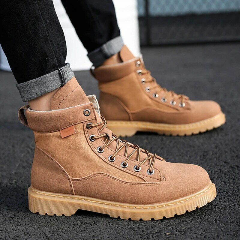 MoneRffi Men Boots Winter Waterproof Ankle Boots Riding Boots Outdoor Working Snow Boots Men Shoes 2019 New chaussure homme