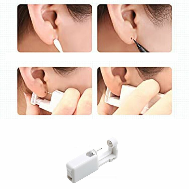 1PC Disposable Self Ear Piercing Gun Sterile Cartilage Tragus Helix Piercing Unit NO PAIN Piercer Tool Machine Kit With Stud