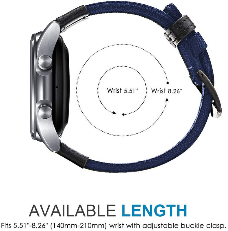 Bracelet en Nylon pour Galaxy Watch 3, 45mm, 41mm, 46mm, 22mm, 40mm, 44mm, 20mm