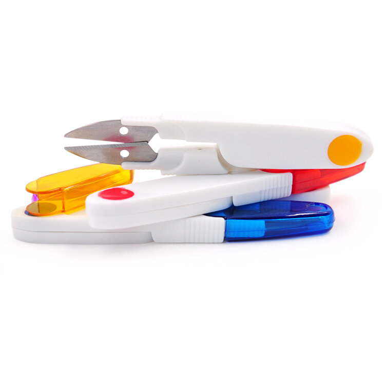 Four-colour Spring Scissors. Covered Tailor Scissors. Household Paper-cut Outlets. U-shaped Yarn Scissors. Easy To Carry 1pcs