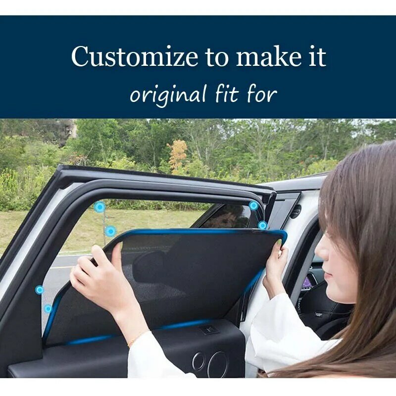 Pare-soleil magnétique personnalisé pour voiture, rideau en maille, Protection UV, fenêtre latérale pour enfants pour Mitsubishi Outlander 2016-2020
