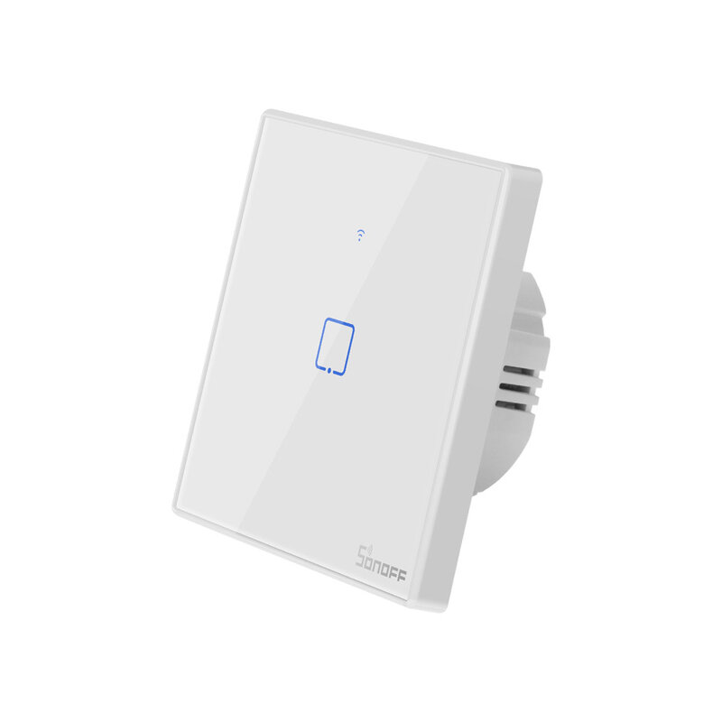 Sonoff-interruptor inteligente de parede com controle remoto, t2 eu, wifi, rf, aplicativo ewelink, funciona com alexa, google home