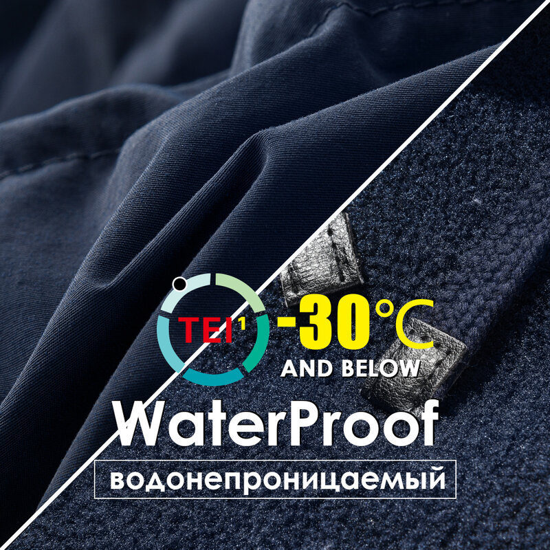 Men 2021 Winter New Long Casual Thick Fleece Hooded Waterproof Parkas Jacket Coat Men Outwear Fashion Pockets Parka Jacket 46-58