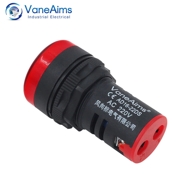 VaneAims Plastic Power Signal Lamp AD16-22DS Small LED Indicator Light Beads 12V 24V 220V Red White Green Blue And Yellow