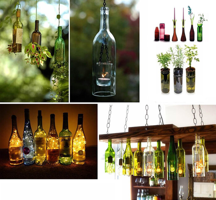 ガラスびん切断機,10個,ワインとビールの形をした芸術的な贈り物,シャンパンとアルコール