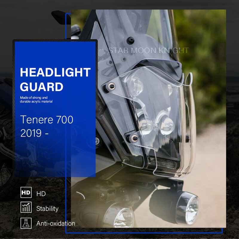 Dla YAMAHA Tenere 700 Tenere700 XT700Z XT 700 Z 2019 - 2022 motocykl reflektor Protector osłona światła osłona ochronna akryl