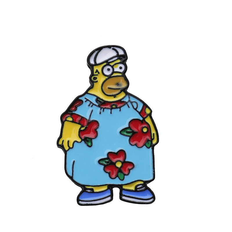 Simpsons دبابيس معدنية زر بروش مضحك شخصية الدنيم الملابس الديكور سبيكة دبابيس قبعة حلية دبابيس للنساء