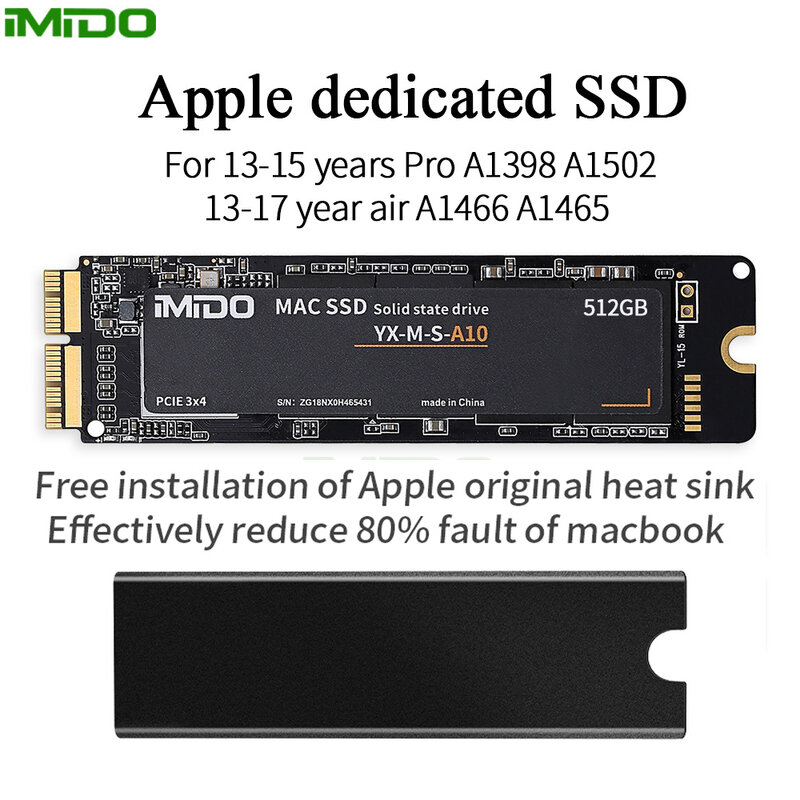 NOVO SSD Para 2013-2017 Macbook Air A1465 A1466 Pro A1502 A1398 Retina 256G 512GB 1TB 128gb Disco rígido de estado sólido