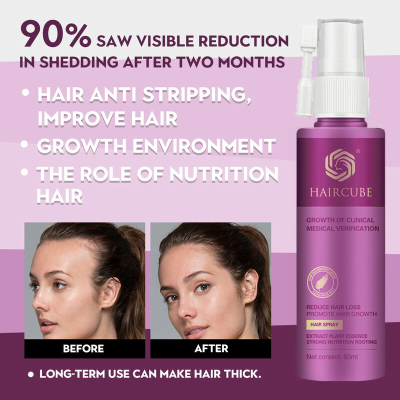 Anti Hair Loss Essence Hair Growth Treatment Oil Fast Thick Hair Growth Spray Eyebrows Natural Healthy Hair Tonic