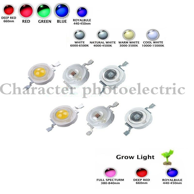 10 Pcs High Power Lampu LED Bulb 1-3W Merah Muda Ungu RGB Dioda SMD LED Chip untuk 3 w-18 W Lampu Downlight