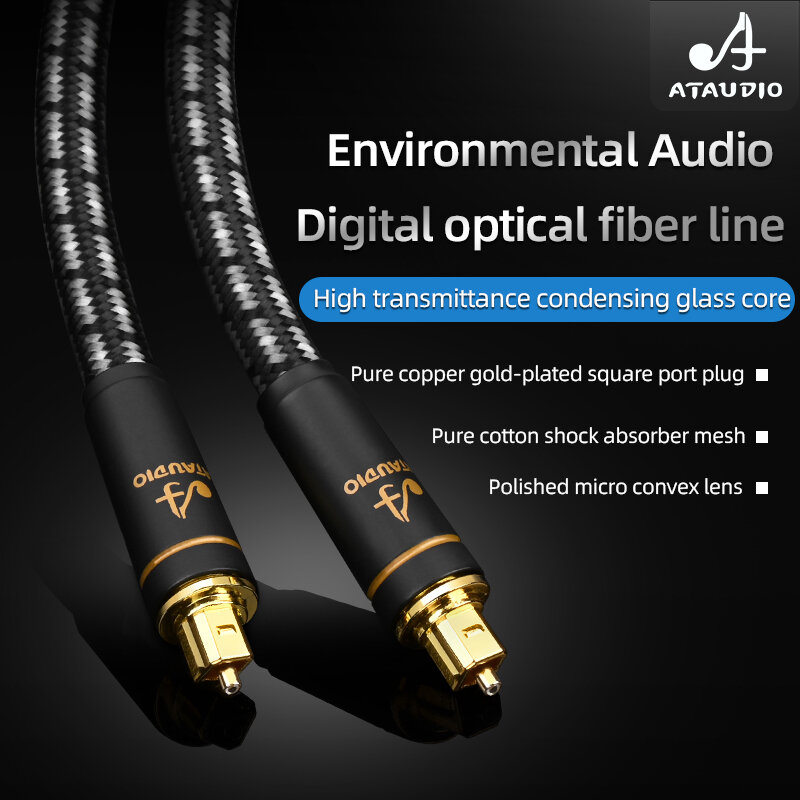 Cabo de fibra óptica hifi, cabo de áudio digital, alta qualidade, auditólico, hifi, dts, dolby 5.1, 7.1