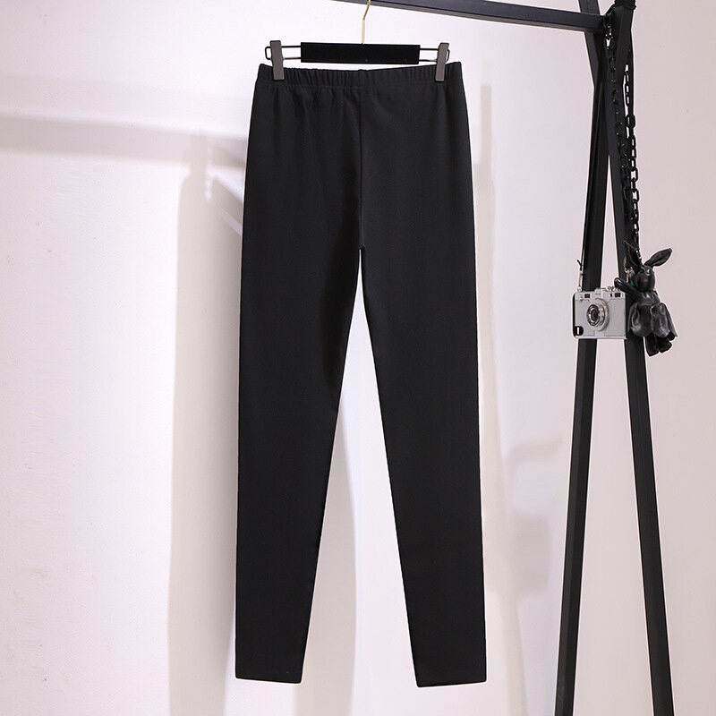 Новинка 2021, осенне-зимние стандартные брюки-карандаш для женщин, большие облегающие эластичные черные бархатные теплые брюки 3XL, 4XL, 5XL, 6XL, 7XL