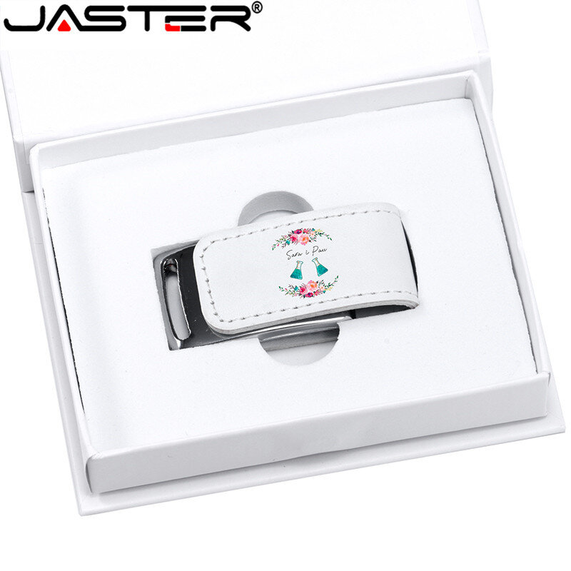 JASTER Custom untuk Hadiah 2.0 Flash Pen Drive 64GB 32GB 4GB 8GB 16GB Pendrive Usb Kulit + Kotak Putih (Lebih dari 1 Buah Logo Gratis)