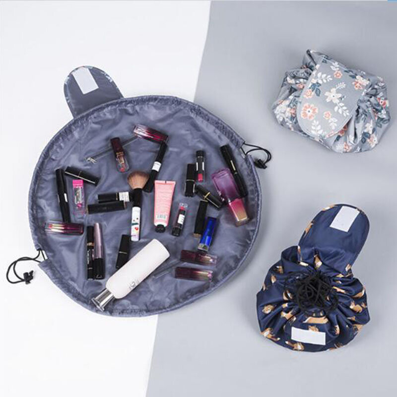 Dropship Women Drawstring Cosmetic Bag Travel Beauty Kit Organizer Toiletry Storage Pouch Unisex Flamingo Makeup Bag