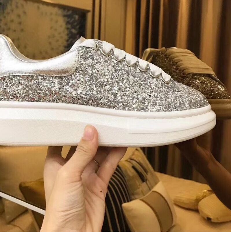 White shoe girl 2019 spring and summer hundred reflective leather cake thick inside increase