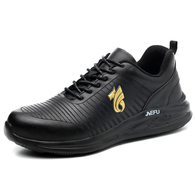 XIZOU-botas de trabajo de seguridad con punta de acero para hombre, zapatos de trabajo indestructibles, a prueba de golpes y perforaciones