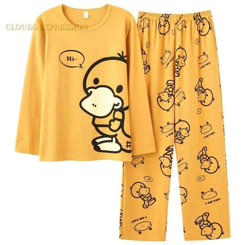 Conjunto de Pijama de punto de algodón a rayas para hombre, ropa de dormir para estar por casa, 4XL, 5Xl, Primavera