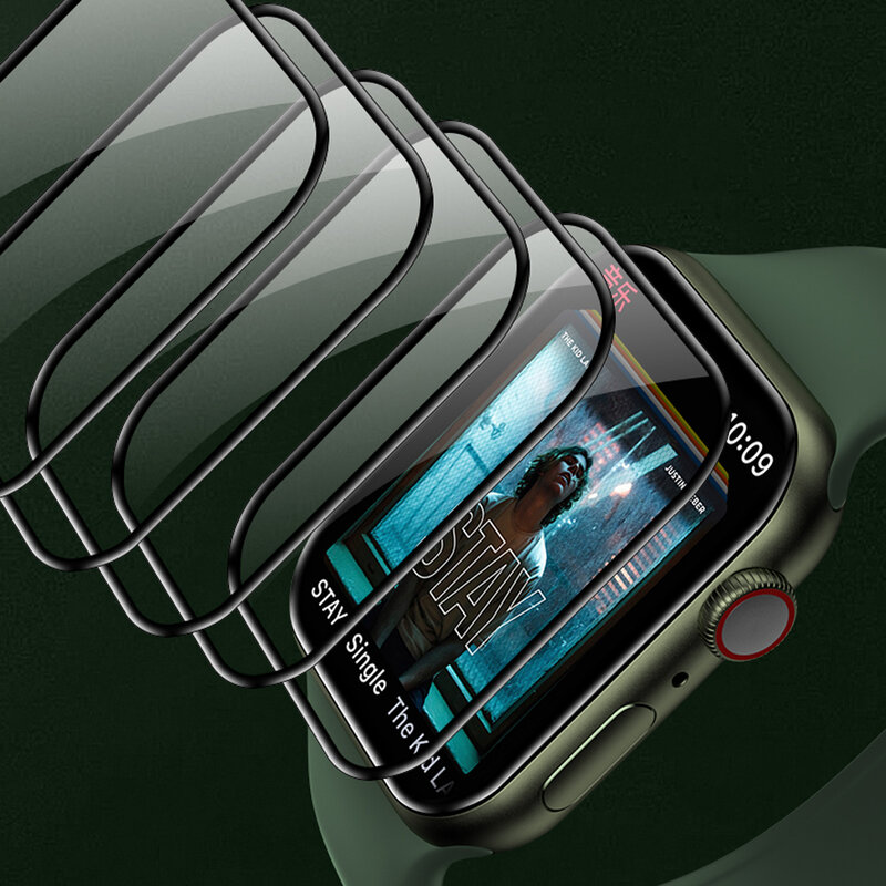 3Pcs 3D Gebogen Voor Apple Horloge 7 45Mm 41Mm Protector Screen Film Voor Iwatch Serie 7 41mm 45Mm Ultra-Dunne Film