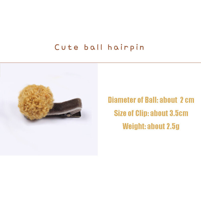 1PC Cute Pompom Mini Wool Plush Ball Hair Clips For Little Baby Girls Children Lovely BB Clips Hair pin Kids Hair Accessories