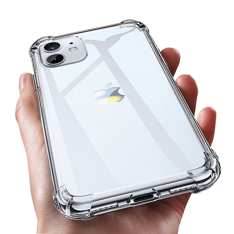 Transparent กันกระแทกซิลิโคนสำหรับ iPhone 11 X Xr Xs สูงสุด13 12 11 Pro Max 8 7 6S Plus Case ซิลิโคนปกหลัง