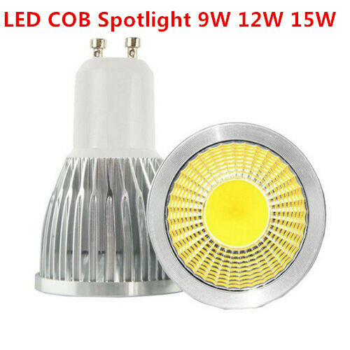 Gu10 brilhante super lâmpada pode ser escurecido led luz de teto quente/branco 85-265v 9w 12w 15w gu10 cob led lâmpada luz gu10 led spotlight