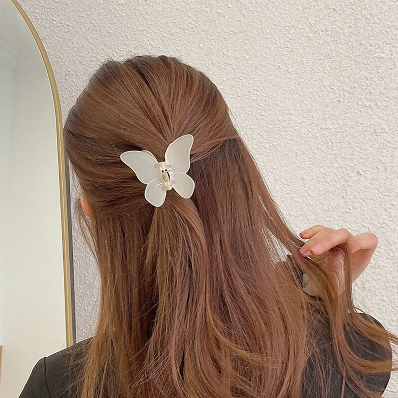 Fermaglio per capelli moda donna elegante colorato tinta unita piccola farfalla artiglio Clip per capelli per ragazze accessori per capelli artiglio per capelli