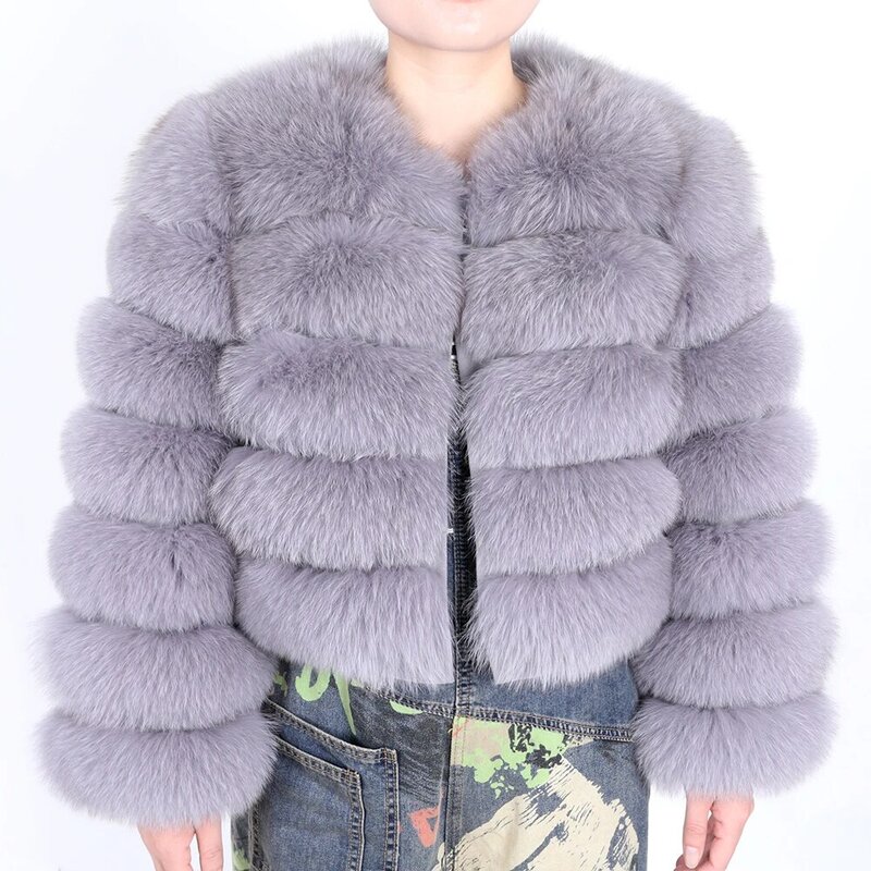 2021MaoMaoKongNatural Real Fox fur Jacket Hooded  parkas Winter warm Coat Mulher Parkas Women's jacket