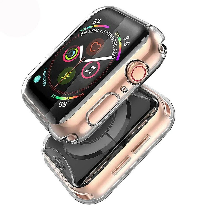 Силиконовый чехол для apple watch band 4 44 мм 40 мм (iwatch 5) все вокруг ультра-тонкая прозрачная рамка iwatch 3 2 1 Аксессуары для apple watch