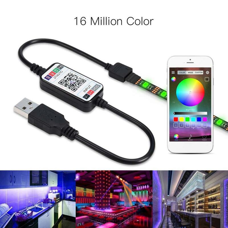 5V USB Bluetooth 4.0 RGB lumière LED télécommande 5V 24V Mini sans fil wifi gradateur pour RGB 3528 5050 LED bande TV rétro-éclairage