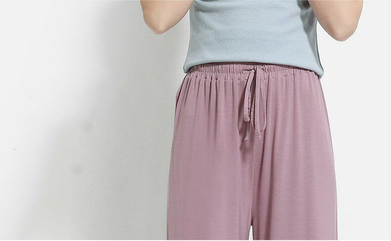 Pantalones drapeados de cintura alta para mujer, pantalón de pierna ancha, elásticos, rectos, informales, delgados, para verano